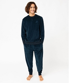 GEMO Pyjama en velours 2 pièces homme Bleu