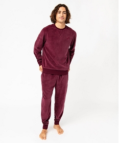 GEMO Pyjama en velours 2 pièces homme Rouge