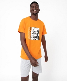 pyjashort bicolore imprime homme - naruto orangeE223901_1