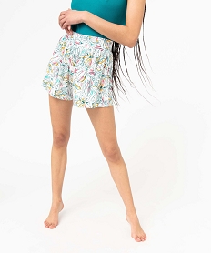GEMO Short de pyjama femme ample à motifs orange vif