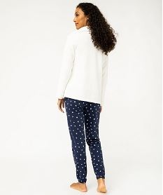 ensemble pieces femme pyjama et veste zippee en maille peluche
