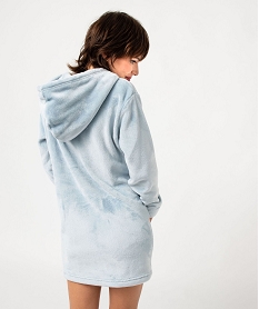 chemise de nuit femme en maille peluche bleu nuisettes chemises de nuitE228001_3