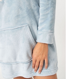 chemise de nuit femme en maille peluche bleu nuisettes chemises de nuitE228001_4
