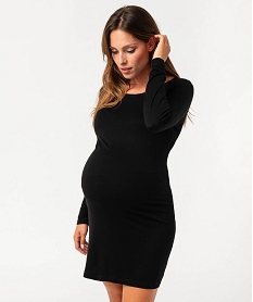 chemise de nuit a manches longues femme noir standard nuisettes chemises de nuitE228101_2