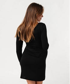 chemise de nuit a manches longues femme noir standard nuisettes chemises de nuitE228101_3