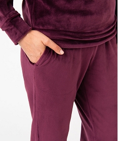 pyjama femme en velours extensible violet pyjamas ensembles vestesE228501_2