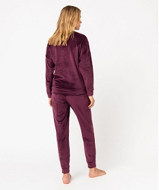 pyjama femme en velours extensible violetE228501_3