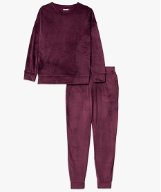 pyjama femme en velours extensible violetE228501_4