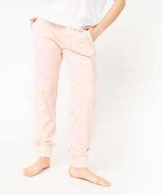 GEMO Pantalon de pyjama imprimé avec bas élastiqué femme Imprimé
