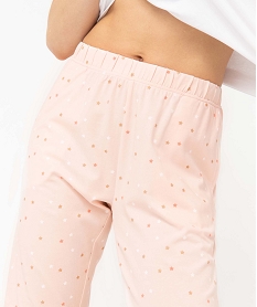 pantalon de pyjama imprime avec bas elastique femme imprime bas de pyjamaE229501_2