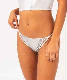GEMO Tanga scintillant avec dos dentelle femme gris standard