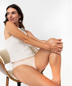 culotte en coton stretch avec taille dentelle femme (lot de 2) roseE233501_1