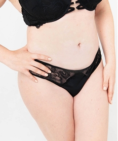 GEMO Culotte en microfibre et dentelle femme grande taille Noir