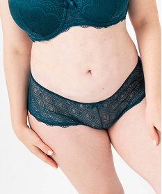 shorty en dentelle et tulle femme grande taille bleu shortiesE236301_1