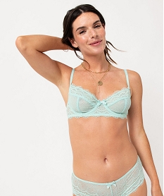 GEMO Soutien-gorge forme corbeille en dentelle femme Bleu