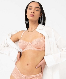 GEMO Soutien-gorge à armatures forme corbeille en dentelle Rose