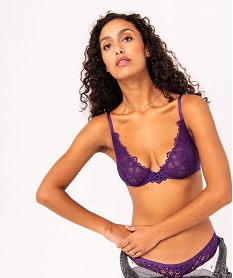 soutien-gorge corbeille a armatures en dentelle femme violet soutien gorge avec armaturesE238601_2
