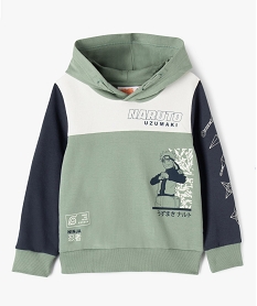 GEMO Sweat à capuche à motif manga garçon - Naruto Vert