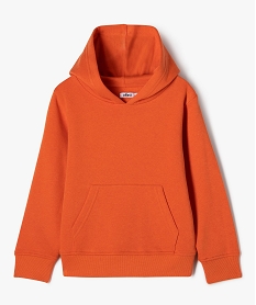 sweat a capuche interieur molletonne garcon orange sweatsE244601_1