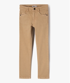 pantalon uni extensible coupe slim garcon beige pantalonsE247401_2