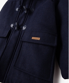 caban en drap de laine a capuche garcon - lulucastagnette bleu vestes manteaux et blousonsE250201_3