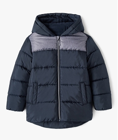 GEMO Blouson à capuche matelassé et déperlant garçon navy