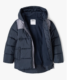 blouson a capuche matelasse et deperlant garcon bleu blousons et vestesE253101_2