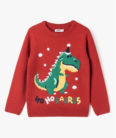 pull de noel avec motif dinosaure garcon rougeE254201_1