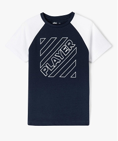 GEMO Tee-shirt à manches courtes bicolore garçon noir chine