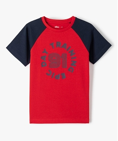 GEMO Tee-shirt à manches courtes bicolore garçon rouge standard