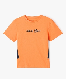 tee-shirt droit a manches courtes et empiecements garcon orangeE257601_1