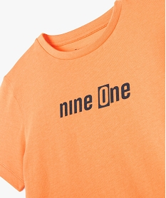 tee-shirt droit a manches courtes et empiecements garcon orangeE257601_2