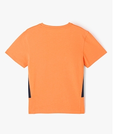 tee-shirt droit a manches courtes et empiecements garcon orangeE257601_3