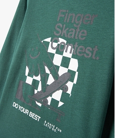 tee-shirt a manches longues avec inscription garcon vert tee-shirtsE259201_2