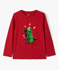 tee-shirt a manches longues special noel avec sequins magiques garcon rouge tee-shirtsE261901_1