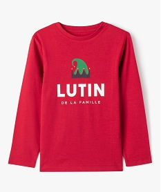 GEMO Tee-shirt à manches longues motif lutin garçon Rouge