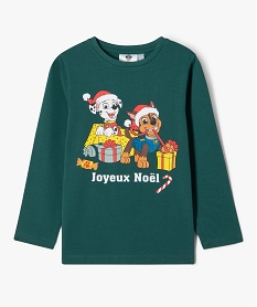 GEMO Tee-shirt à manches longues avec motif Noël garçon - Pat Patrouille Vert