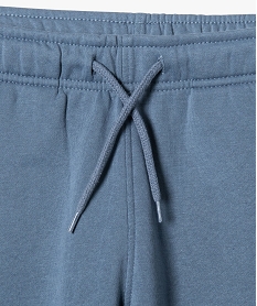 pantalon de jogging uni en molleton gratte garcon bleuE263801_2