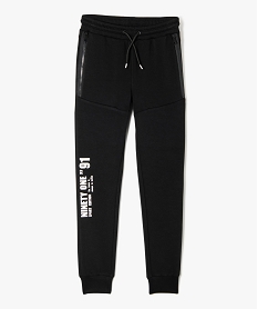 pantalon de jogging en maille extensible garcon noir pantalonsE264101_1
