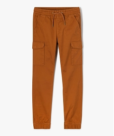 pantalon en toile coupe jogger garcon orange pantalonsE268101_1