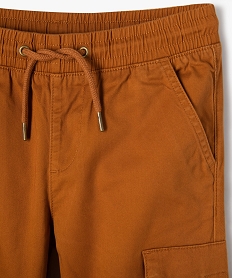 pantalon en toile coupe jogger garcon orange pantalonsE268101_2