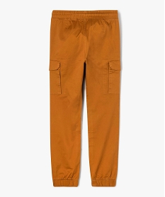 pantalon en toile coupe jogger garcon orange pantalonsE268101_4