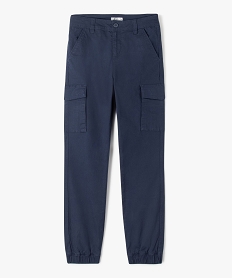 pantalon en toile avec poches a rabat garcon bleu pantalonsE268601_1