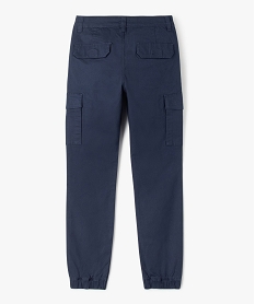 pantalon en toile avec poches a rabat garcon bleu pantalonsE268601_3
