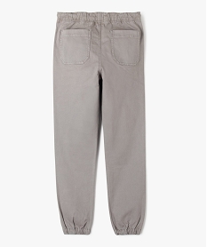 pantalon en toile avec ceinture elastique garcon gris pantalonsE268701_3