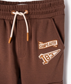 pantalon de jogging look cargo garcon - camps united brun pantalonsE271101_2
