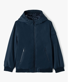 blouson matelasse deperlant avec capuche garcon bleu vestes manteaux et blousonsE273201_1