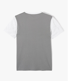tee-shirt manches courtes bicolore garcon gris tee-shirtsE277101_3