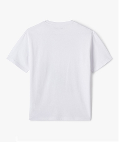 tee-shirt a manches courtes en coton avec inscription skate garcon blancE277801_3