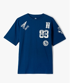 tee-shirt a manches courtes avec motifs contrastants garcon - camps united bleuE278001_2